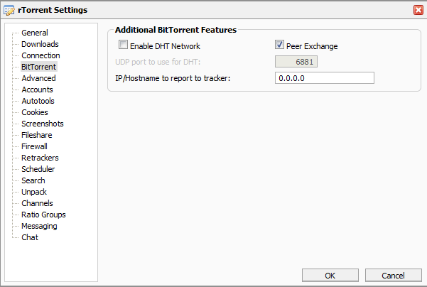 The BitTorrent section might be useful for specific private trackers that do not allow DHT network or Peer Exchange features to be enabled.