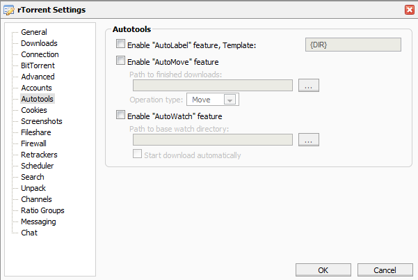 RuTorrent Settings